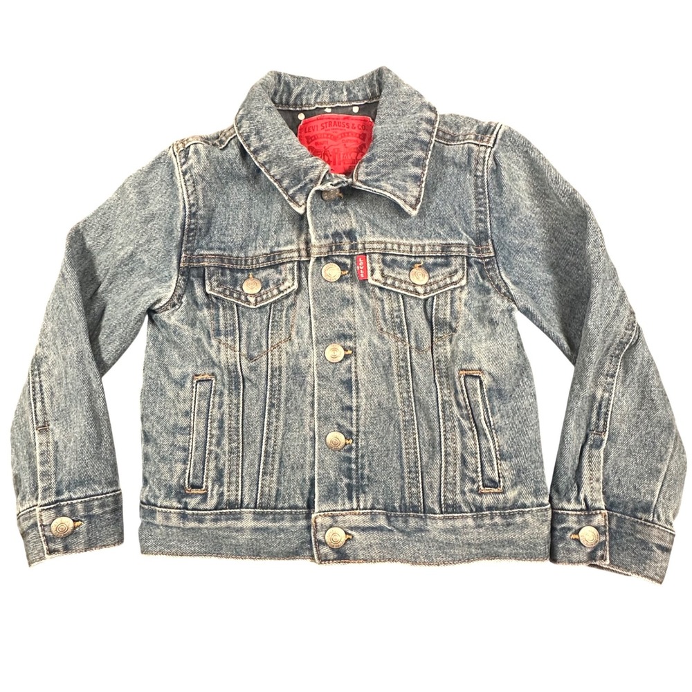 Levi‎ Strauss & Co Girls Jean Jacket Toddler 3T Denim Snap Button Front